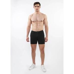 NEW STEELE men's jacquard stretch knit jeans shorts in black